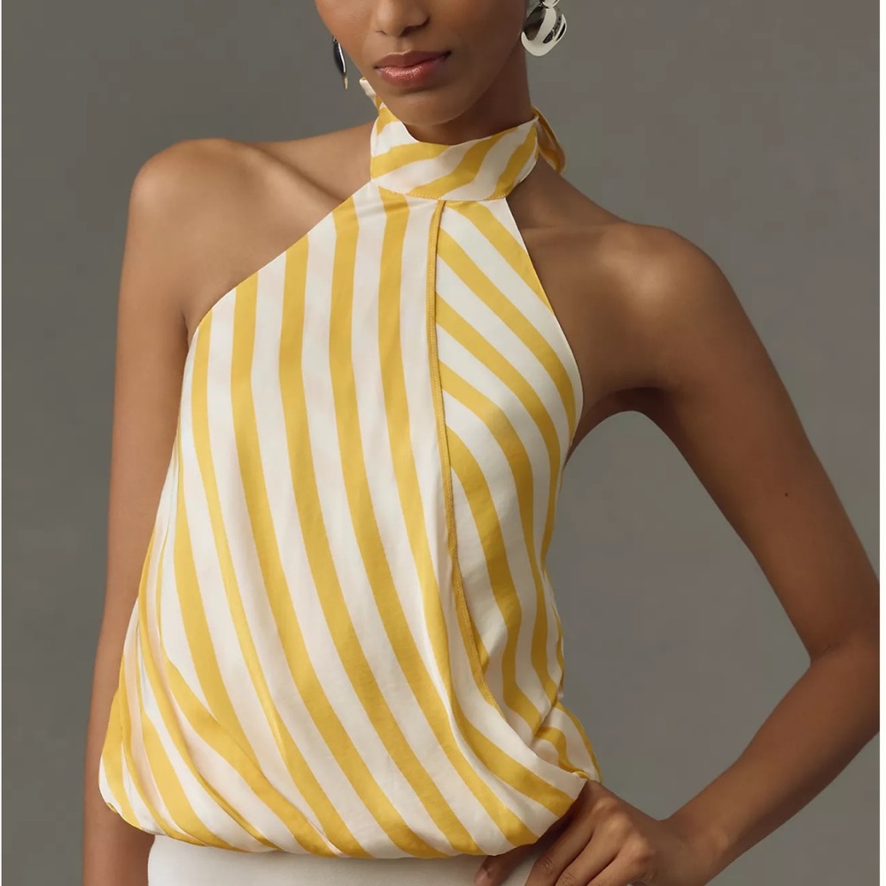 Maeve Halter Scarf Bubble-Hem Tank